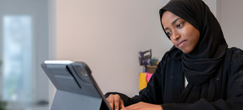 Young woman using tablet.