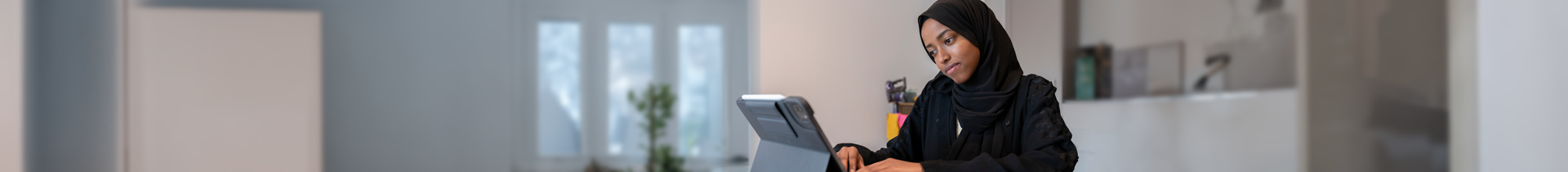 Young woman using tablet.